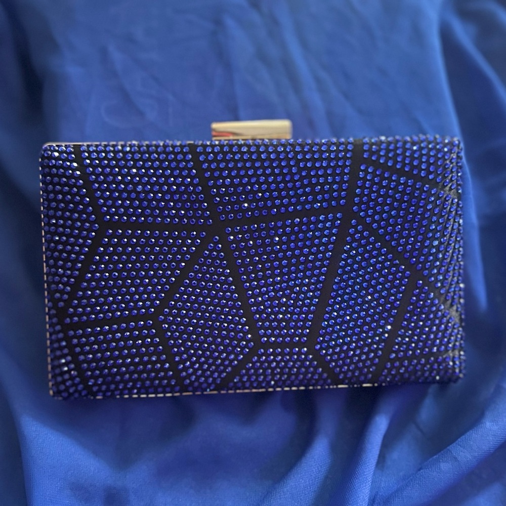 Stunning Blue Rhinestone Clutch – New with Defects💎 - Picture 5 of 8